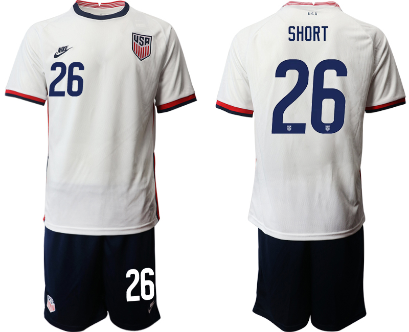 Men 2020-2021 Season National team United States home white #26 Soccer Jersey